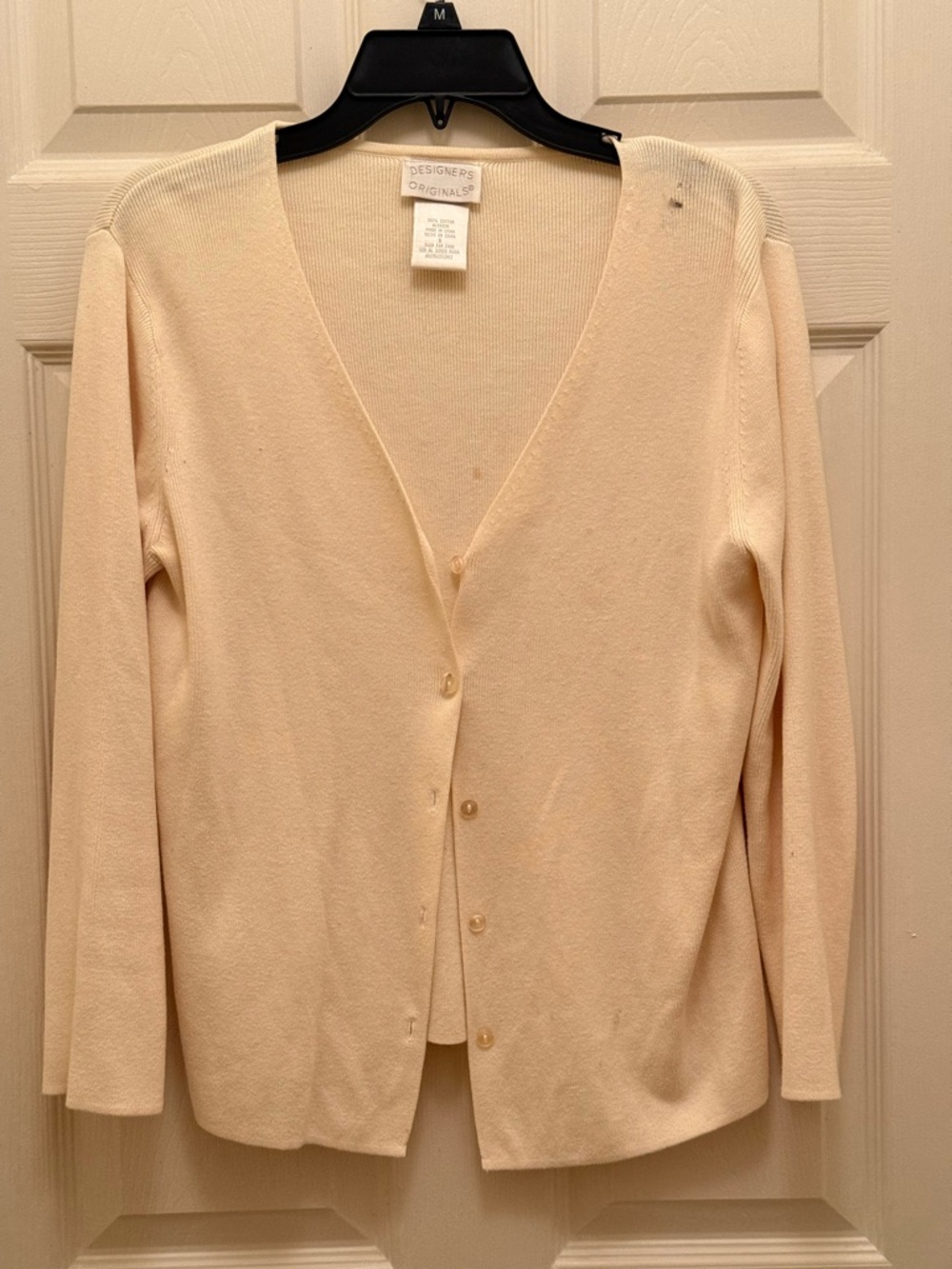 Designers Originals Cream V-Neck Button Cardigan